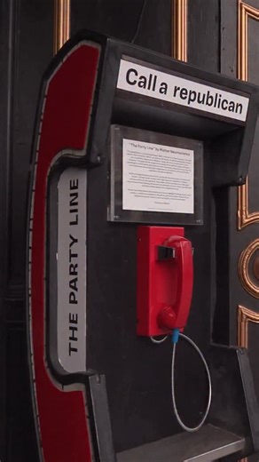 San Francisco Chronicle on Instagram: "Anyone who walks by the Black Serum Tattoo Shop, in San Francisco’s Mission District, might notice a strange artifact by the front entrance: A shiny red public phone with a handheld receiver mounted to a pay phone pedestal. Above it are the words “Call a Republican.” The phone provides a direct line to a bookstore in Abilene, Texas. A similar phone, with a blue receiver, sits at the receiving end. It, too, bears a sign: “Call a Democrat.” When the two devic