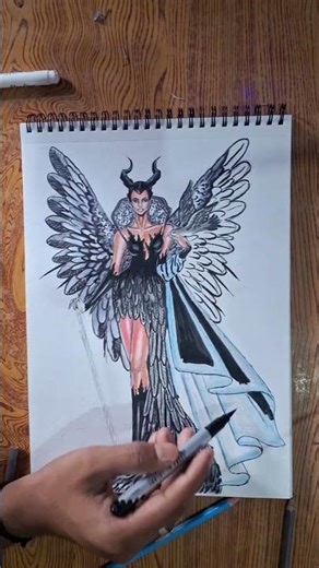 🪽Maleficent Drawing || Maleficent Drawing Easy #art #drawing #shorts 😯🔥🔥