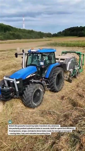 High-Speed Round Hay Baler in Action 🚜🌾 #HayBaling #FarmTech #AgriEquipment