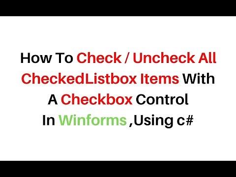 check uncheck all checkedlistbox in winforms (windows forms)