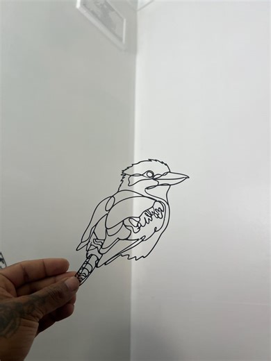 3d Printed Kookaburra Line Art Stl File - Etsy