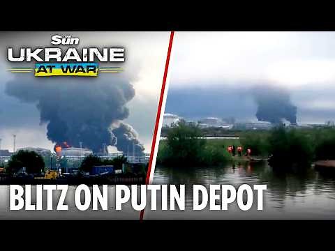 Ukraine launches massive drone attack sparking inferno at key Russian oil terminal