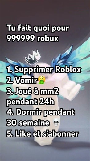 Tu fait quoi pour 999999 robux