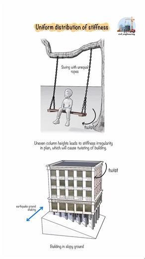 Civil Engineering | Why Uneven Column Heights Can Twist Your Building During Earthquakes🏢🏗️ #steel #steelstructure #steelstructures #steelframing... | Instagram