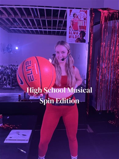 High school musical spin class healed something in me 🤍 #fitnessinstructor #spinclass #groupfitness #themespin