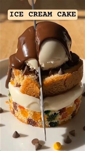 No Bake Ice Cream Cake 😍 5 Min Dessert