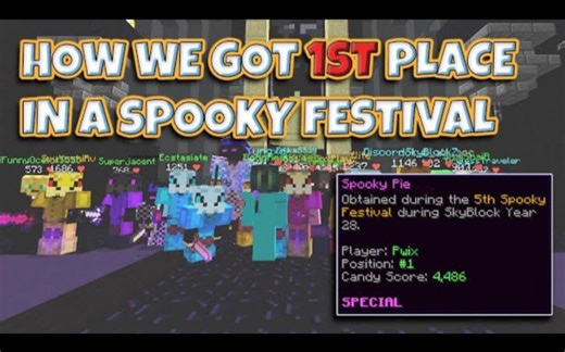 【skyblock】刷糖果最新教程(第五次万圣节活动得到第一名)
