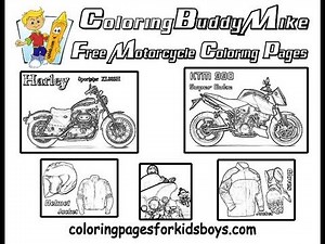 ColoringBuddyMike: Motorcycle Coloring Pages