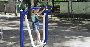 Girl riding on a sports simulator