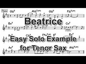 Beatrice (Sam Rivers) - Easy Solo Example for Tenor Sax