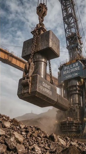 🔨 This Giant Hammer Drives Massive Concrete Piles Deep Into the Ground! 😱🏗️