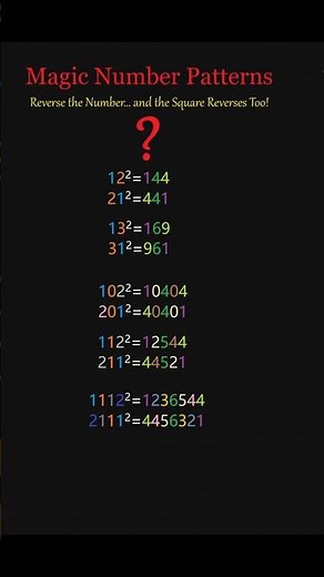 Magic Number Patterns (But It’s Math): Reverse the Number… and the Square Reverses Too?!