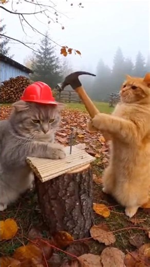 Carpenter Cats Hammer Fail!🤣 #shorts #catvideos #funny #viralcats