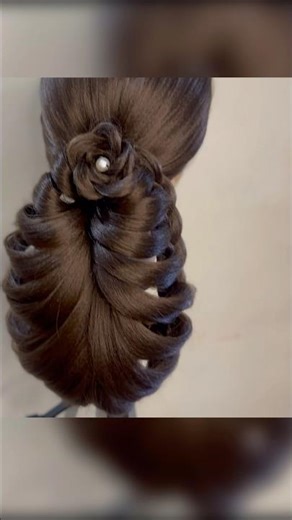 Very easy rose braid bun hairstyle for open hair | Open hairstyle tutorial | trending hairstyle