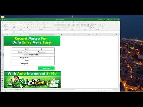 How to Record a Macro for Data Entry in Excel | Excel Tutorials | Ms ExCeL | #part1