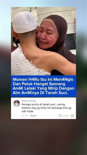 Momen h4ru ibu ini men4ngis dan peluk h4ngat seorang an4k lelaki yang mirip dengan alm an4knya