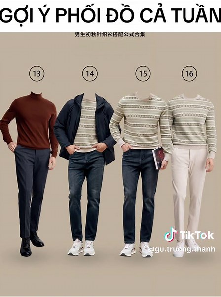 #gutruongthanh #phoido #muadong #aolen #lichlam Gợi ý phối đồ cả tuần cho anh em