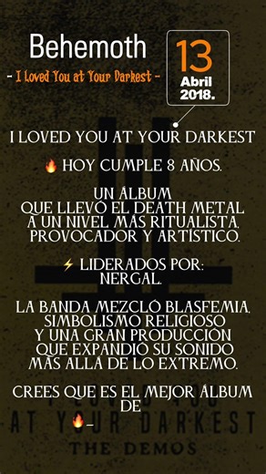 Behemoth lanzó “Loved You at Your Darkest” (13 Abril 2018) #DistorsionOG #Behemoth #Bartzabel