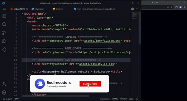 Responsive Website Using HTML CSS & JavaScript | Halloween Website