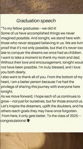 Graduation Speech 2025 🎓 | Short, Inspiring Message