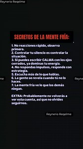 Secretos de la mente fría #secretos #mente #fria | Reynerio Reqelme
