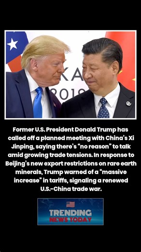 🚨 Tensions explode again Trump threatens massive tariffs on China!