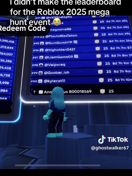 It took me 10 days to complete all 51 tokens. I’d like to know where I placed but it won’t tell me. Does anyone know where you can check to see where you placed? #roblox #games #robloxgames #fyp #megahuntroblox #event #competition #leaderboard #sad
