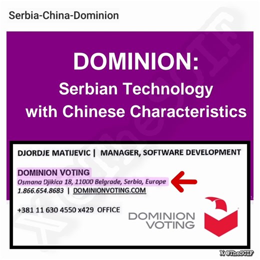 Dominion Voting Systems' Deep Ties to Serbia, Huawei, China & Iran. What every American should know.A little-known Serbian firm called Roaming Networks, run by oligarch Nenad Kovač and officially designated as Huawei's enterprise partner for Eastern Europe, has become a critical behind-the-scenes player in U.S. election infrastructure.Roaming Networks installed Huawei radio equipment across multiple Serbian telecom networks, helped T-Mobile Austria deploy Huawei gear on 3,600 cell towers, and bu