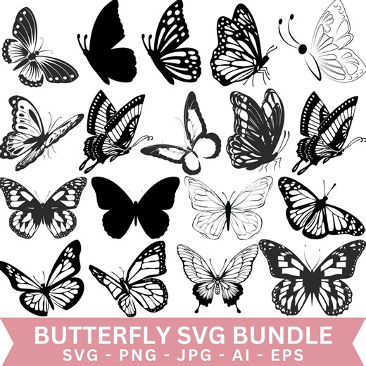 Butterfly SVG Bundle, Cut Files, Clipart, Silhouette (digital Download) - Etsy Australia