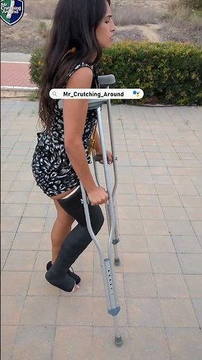 broken leg LLC accident, pain, crutching, and high heel (full video on comments)