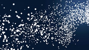 White digital dna molecule rotates on blue background