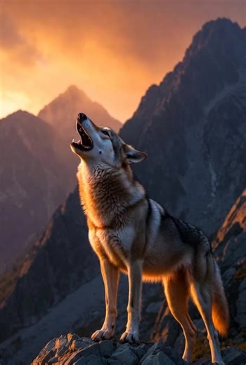 Massive wolf howling on a mountain #wolf #wolves #nature #mountain #followme