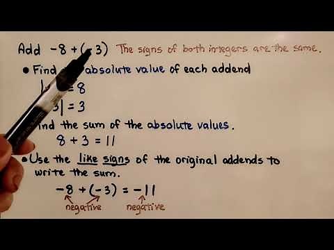7th Grade Math 1.1c, Adding Integers with a Common Sign