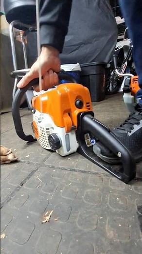 How to 🥶 cold start a Stihl ms170 chainsaw step by step. #michaelstoolbench #stihl #chainsaw #ms170
