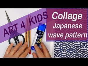 Japanese wave pattern | Kids art tutorial, COLLAGE | Primary school | Pattern art