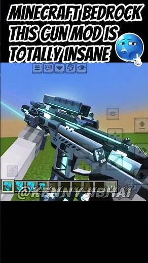 🔥INSANE GUN MOD IN MINECRAFT BEDROCK #minecraft #shorts #bedrock #gunmod