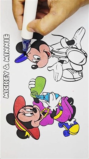 Mickey and Minnie Mouse Drawing, 190 #drawing #coloring #coloringpages #forkids
