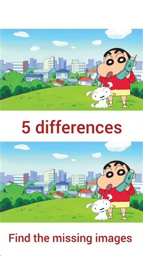Find the shin chan 5 missing objects #shortsfeed#shinchan#findthedifference23levelsiosgameplay