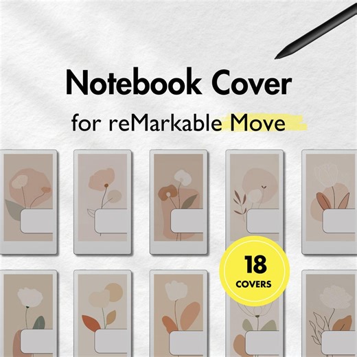 Notebook Covers for Remarkable Move, Floral Cover Bundle for Remarkable Paper Pro Move, Notebook for Remarkable, Templates for Remarkable - Etsy