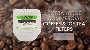Tupkee Extra Large Coffee Filters - (13.75 Inch x 5.25 Inch) Premium, Big, Tall for Bunn 1.5 to 3 Gallon Commercial Coffee & Tea Machines - (500 Count) - Chlorine Free White Commercial Coffee Filters