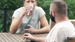 Two Male Friends Talking Smoking Cigarette Stock Footage Video (100% Royalty-free) 13640423 | Shutterstock