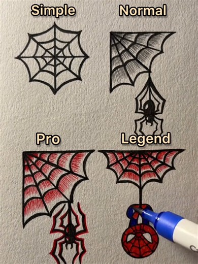 4 ways to draw spider 🕸️ #drawingtutorial #art #viral #shorts #howtodraw