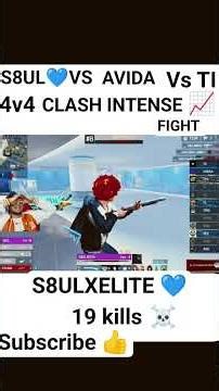 S8ULXELITE 💙 VS AVIDA🇹🇭 VS TI 4v4 CLASH INTENSE FIGHT ☠️💀📈 #s8ul #elite #freefire