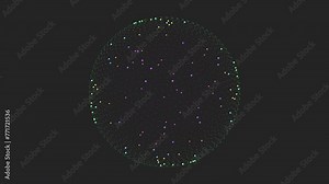 Abstract circular pattern created by overlapping small dots of different colors in a seemingly random arrangement. No discernible shape or recognizable pattern Stock Video