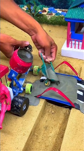 diy mini construction bridge making science project | diy tractor video | #shorts #youtubeshorts