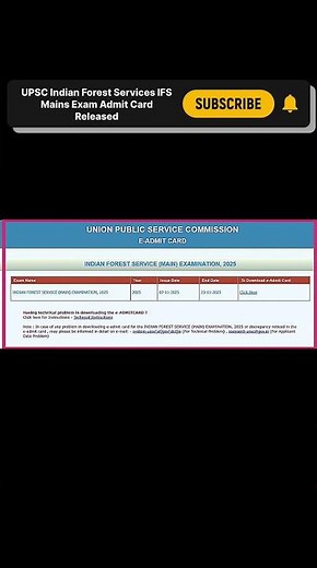 UPSC Indian Forest Services IFS Mains Exam