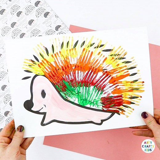 35K views · 166 reactions | FORK PAINTED HEDGEHOG https://www.artycraftykids.com/art/fork-painted-hedgehog-art-project/ | Arty Crafty Kids | Facebook