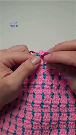 Block Stitch 2 Row Repeat Crochet Pattern | How to Crochet In 2 Colors #crochettutorial #easycrochet