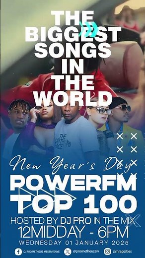 The Powerfm Top 100 today with DJ PRO IN THE MIX from 12midday to 6pm!