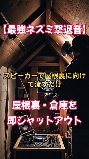 ネズミ撃退音 60秒体験｜16kHz超音波×猫＆フクロウ鳴き声で屋根裏を即シャットアウト！